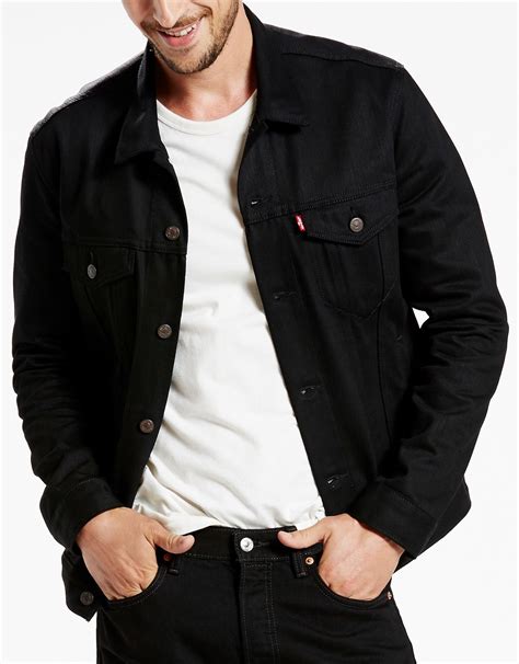 levi's black trucker jacket men's.